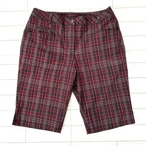 Annika Cutter and Buck Womens Golf Sport Plaid Bermuda Shorts Size 6